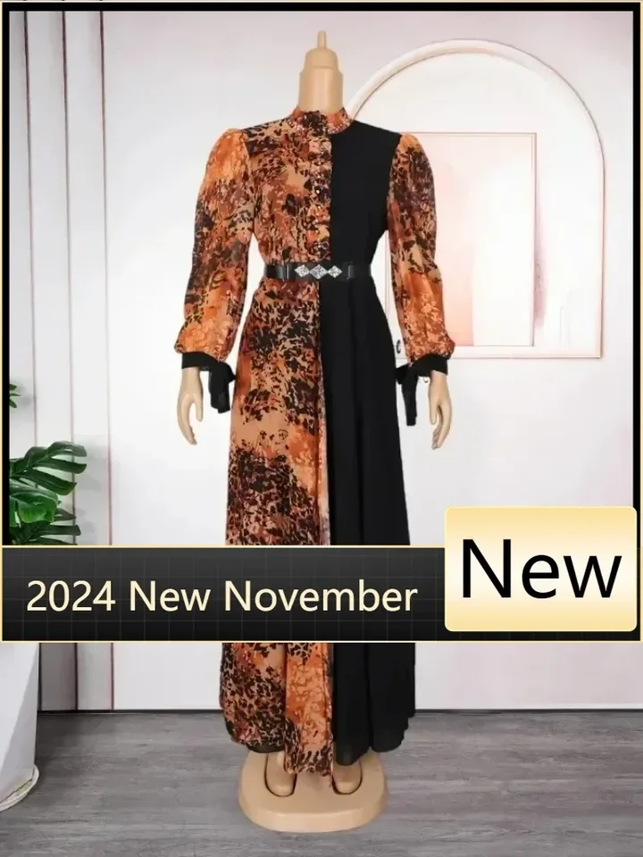 Africké plus veľkosti svadobné šaty Dámske šaty s dlhým rukávom Dashiki Ankara Večerné šaty Turecko moslim maxi africké oblečenie