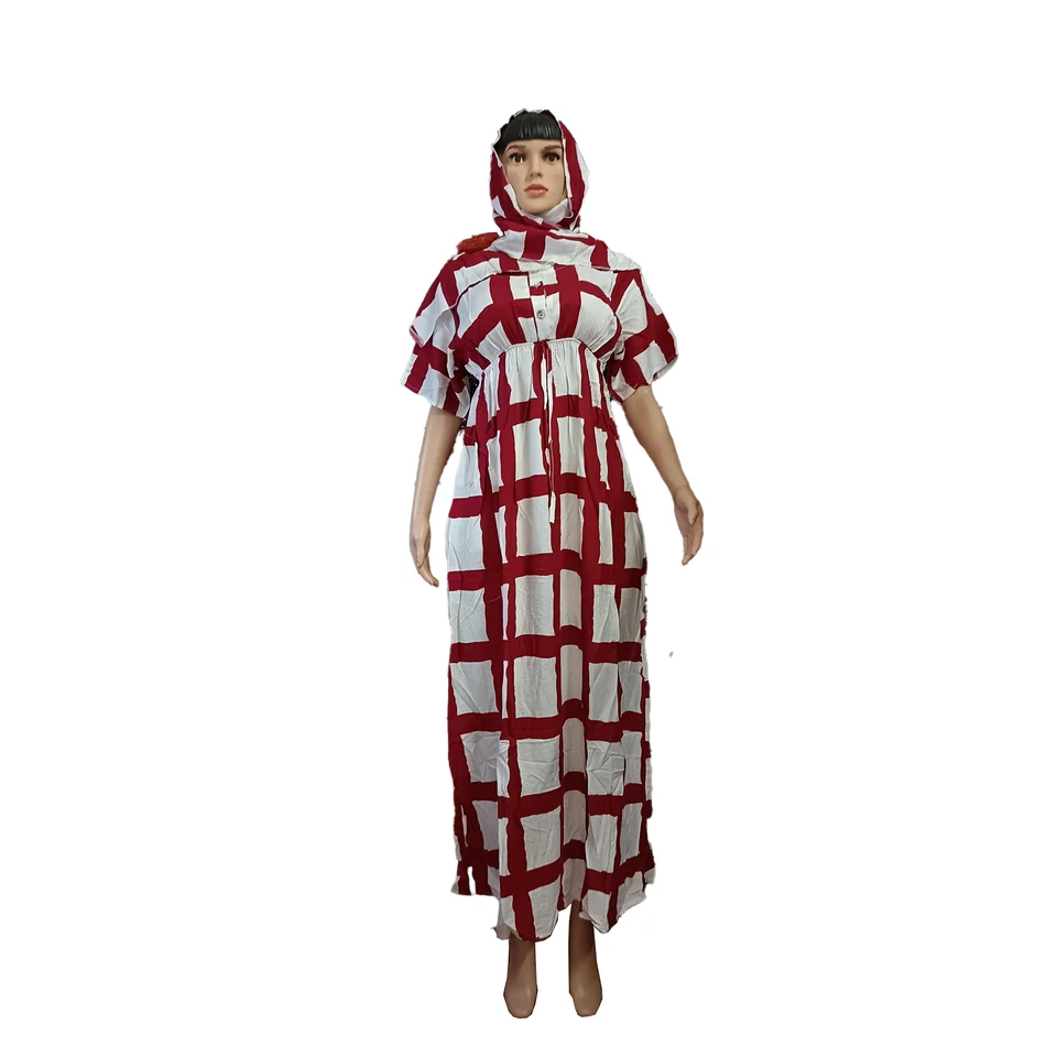 Africké šaty 2024 Šaty plus veľkosť marocká tradičná bavlnená pláž kaftan Domov Dashiki Abaya Krátky rukáv pre ženy