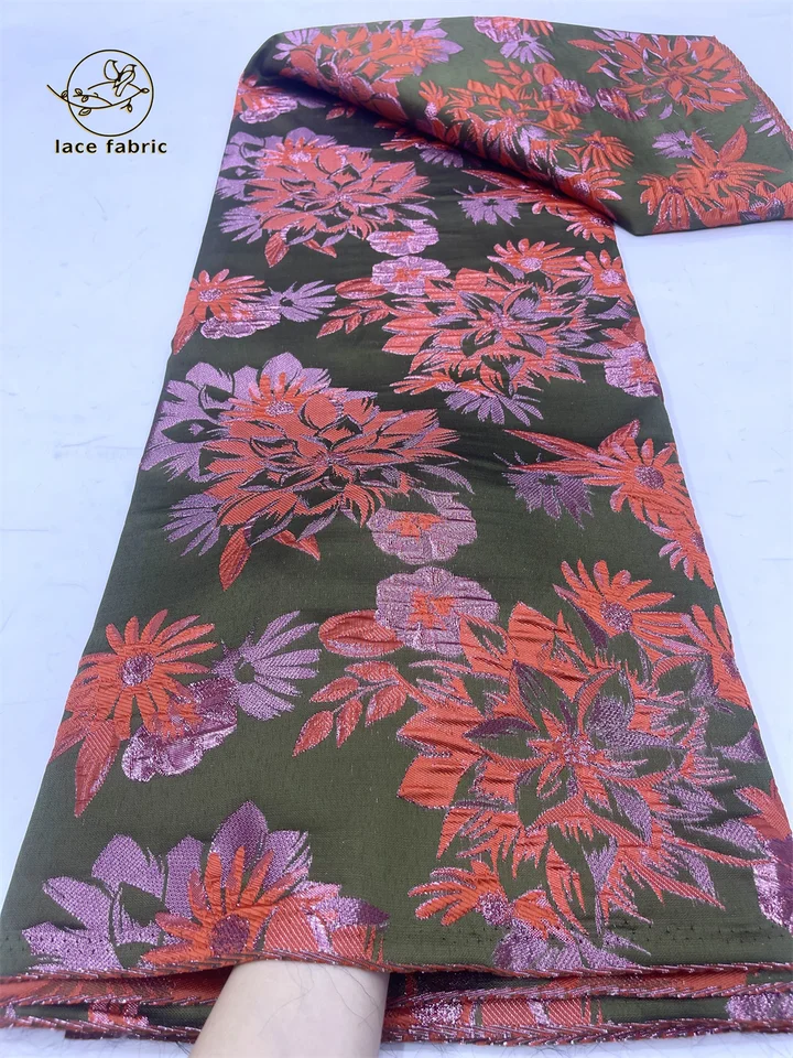 Africký brokátový Jacquard Lace Lace Tkanina 2024 Vysoko kvalitný francúzsky Tulle Lace 5 metrov