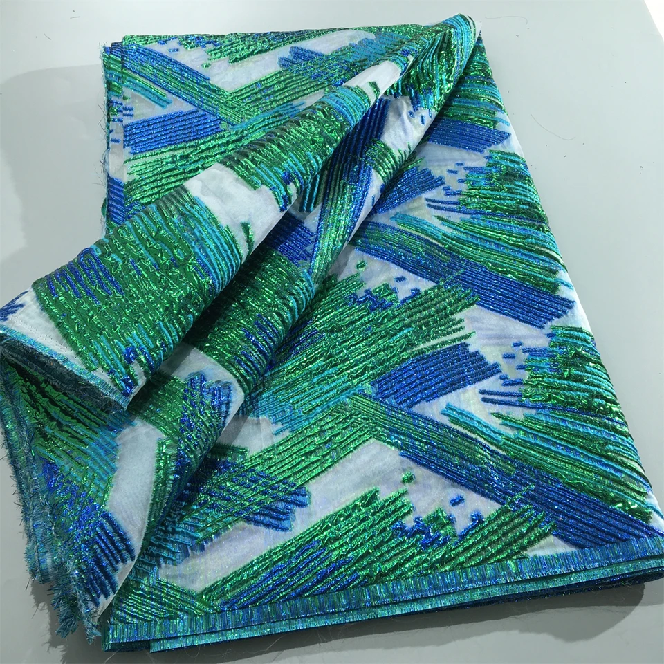 Africký brokátový čipk látky Jacquard 2024 Vysoko kvalitný damask nigérijský čipk