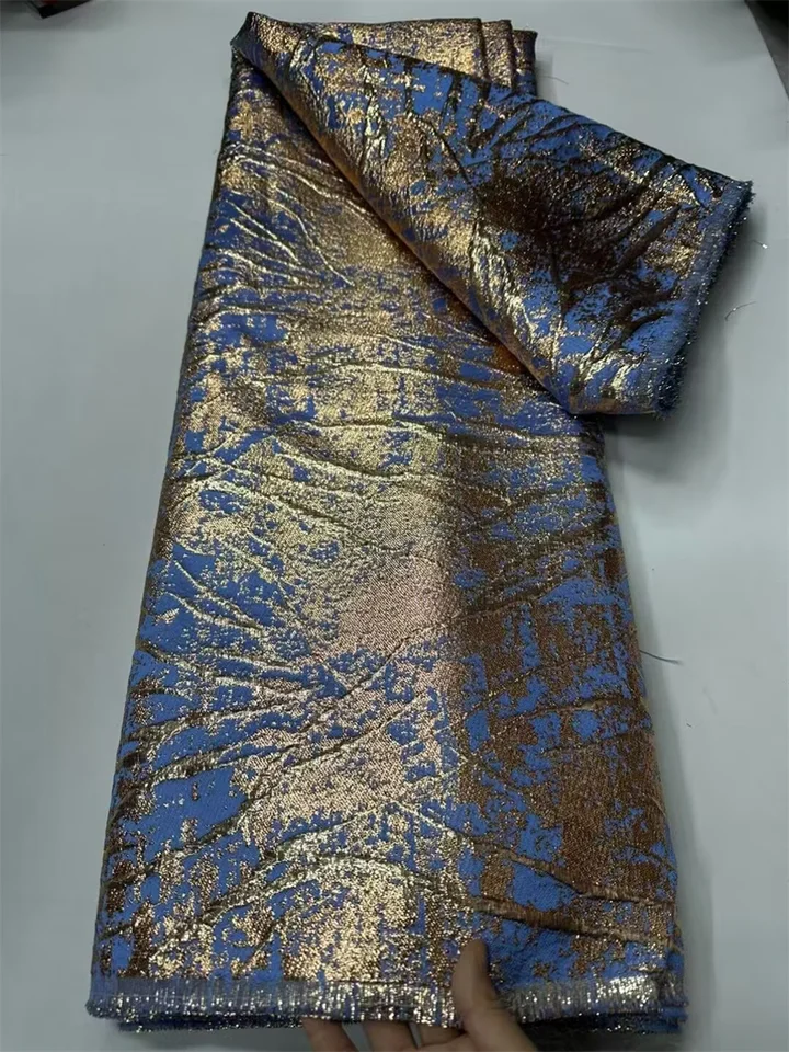 Africký Jacquard Brocade Tkanina Vysoko kvalitná nigérijská kvetinová damašklákanka Lace Material Brokard Tissu 5yard pre šaty CB34