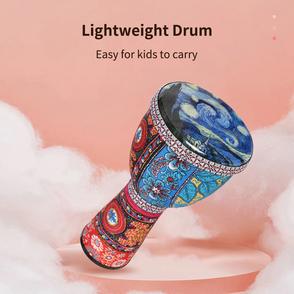 Africký ručný bubon 8-palcový PVC Prenosný Djembe bubon uhlíkový vlákn