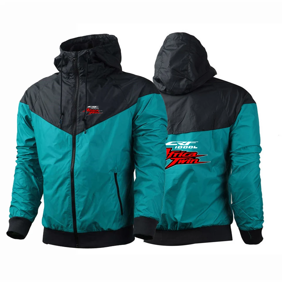 Afrika Twin CRF 1000 L 2024 Pánske jarné jeseň Harajuku Zip Motocykle Hon Adventure Hondaes päťfarebné veterné vrstvy Windbreaker Top