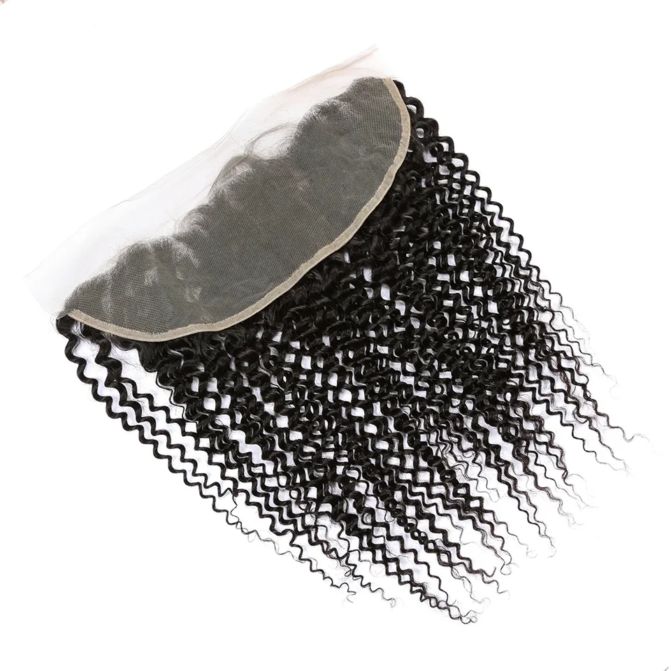 Afro Kinky Curly 13x4 Lace čelné brazílske 100% ľudské vlasy Afro Kinky Lace Frontal Transparent Afro Kinky 4x4 Lace Uzavretie