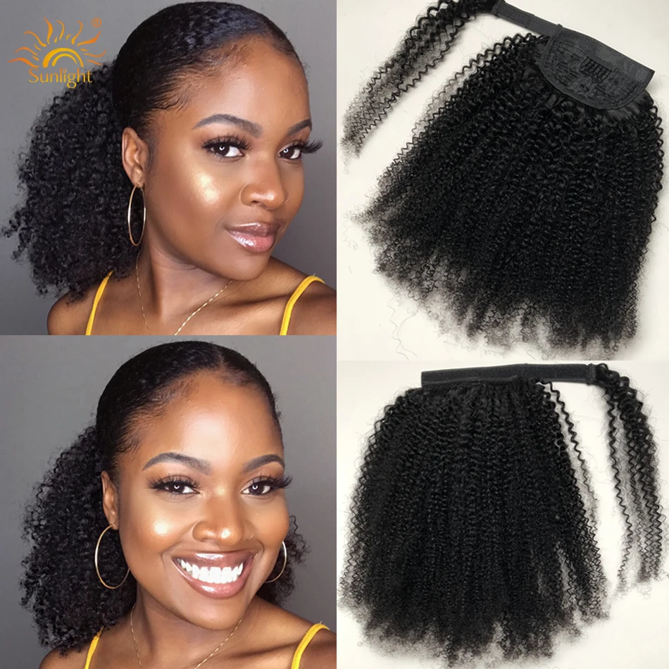 Afro Kinky Curly cytail Human Huan Hair cop cop cop cytail cytail okolo cinky cinky rovný remy brazílsky vlasový cytail curly