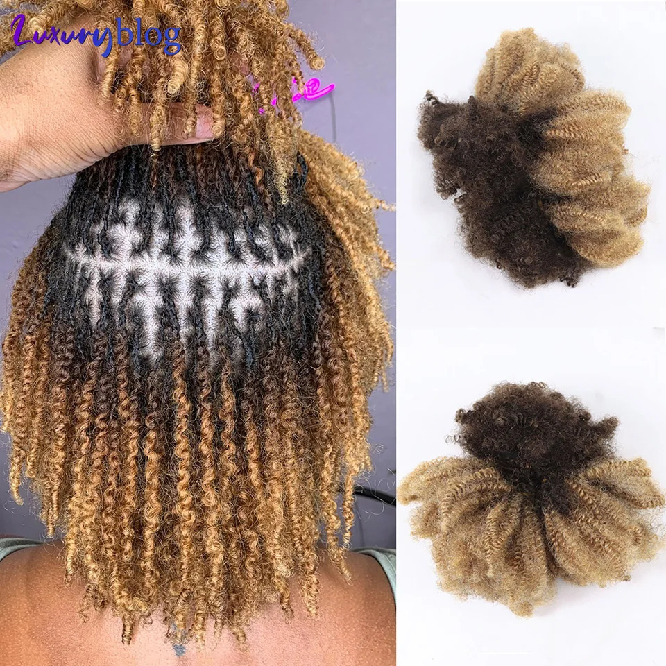 Afro Kinky Curly Human Human Hers Braids 50G Pletiace vlasy predlžovanie vlasov pre zámky Braizilian Hadz Hrubet Braid Hair Bundle No Comft