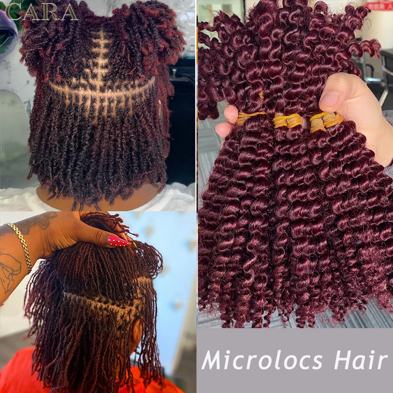 Afro Kinky Curly MicroLocs Hair Extensions bez uzlových zámkov vlasové vrkočky Hromadné vlasy na pletenie háčkovaných vrkočov pre čiernu