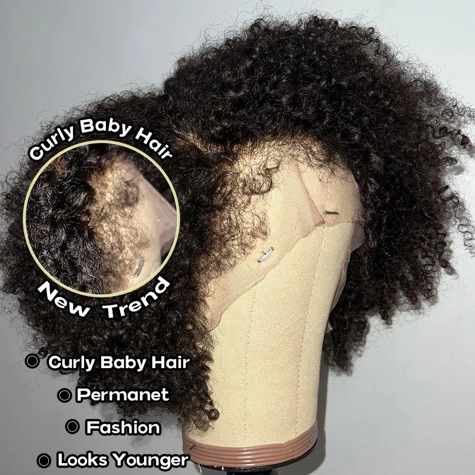 Afro Kinky Curly Parochňa so 4C výstrednými hrana