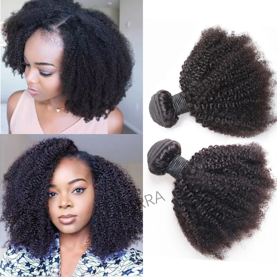 Afro Kinky Curly zväzky Brazílske 1/3 afro výstredné ľudské vlasové zväzky Minie