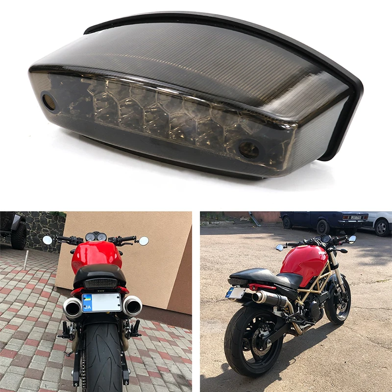 Aftermarket 3 drôty LED zadné brzdové brzdové zadné svetlá zadné svetlá pre ducati monštrum 400 620 695 750 800 900 S2R S4R
