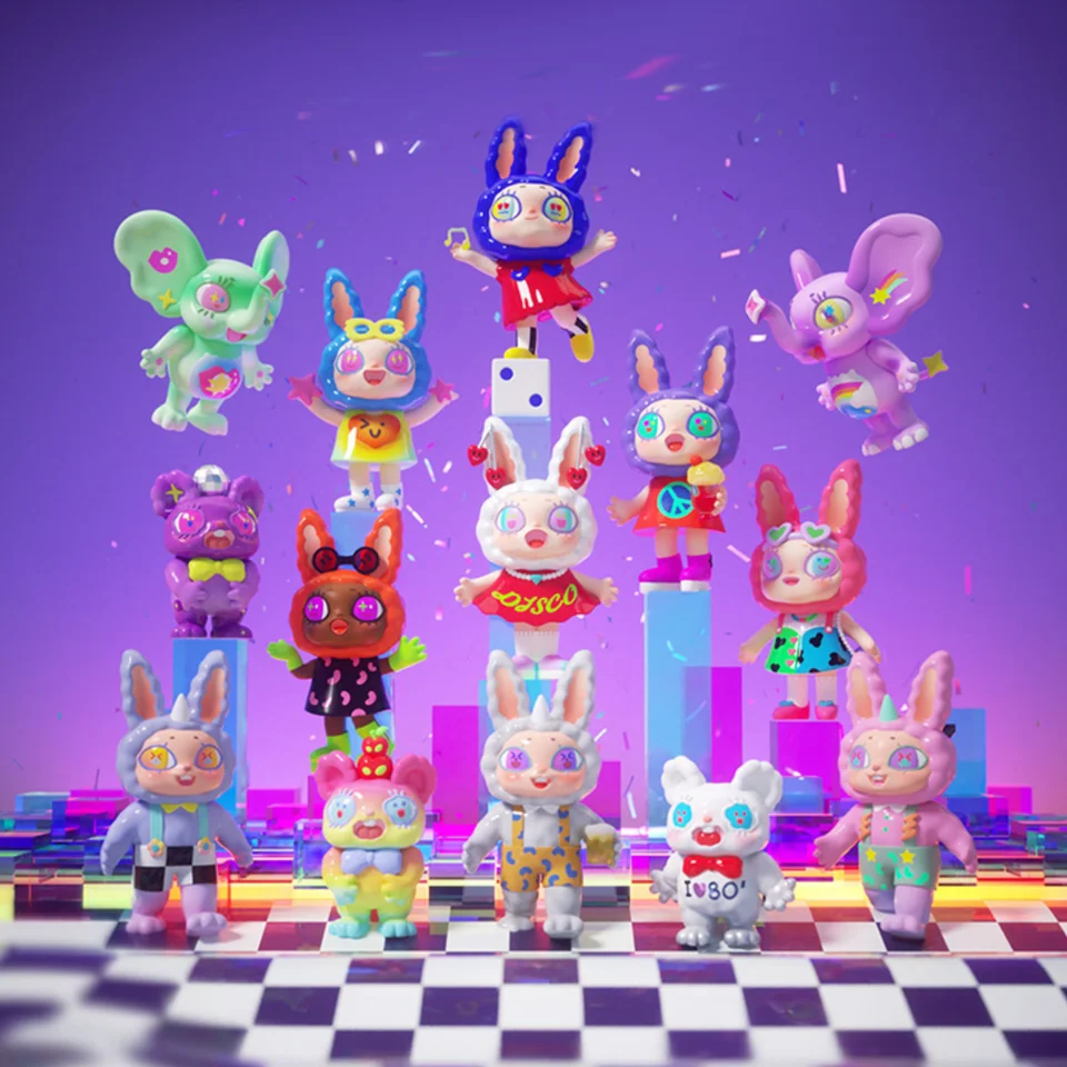 Agan elektronické hudobné hračky Anime figúrky slepé boxy karikatúry kawaii dizajnérske hračky
