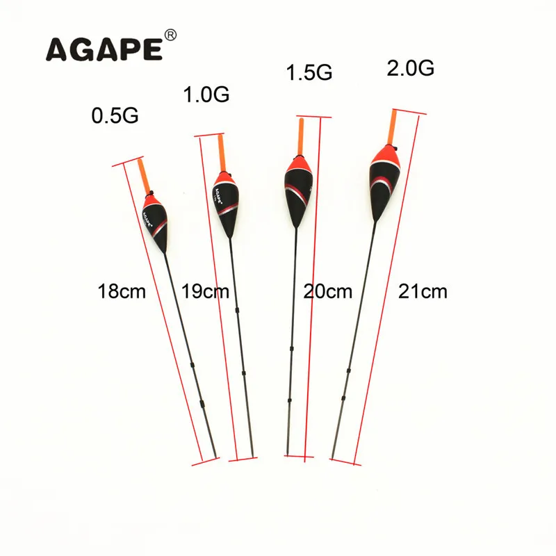 Agape Balsa Night Carp Rishing Float Sladkovodný rybársky bobber 0,5 g 1,0 g 1,5 g 2,0g rybárske príslušenstvo wedkarstwo wysprzed 201127