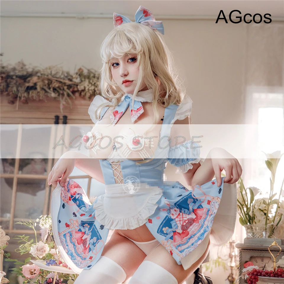 Agcos Originálny dizajn Alice Lolita Maid Cosplay žena krásne roztomilé šaty sexy cosplay