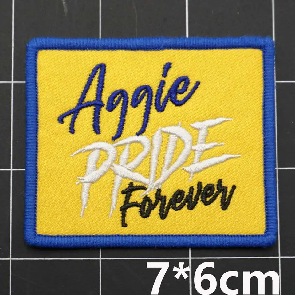 Aggie Pride Forever Patches s háčikom a slučkou pre batohy na odevy