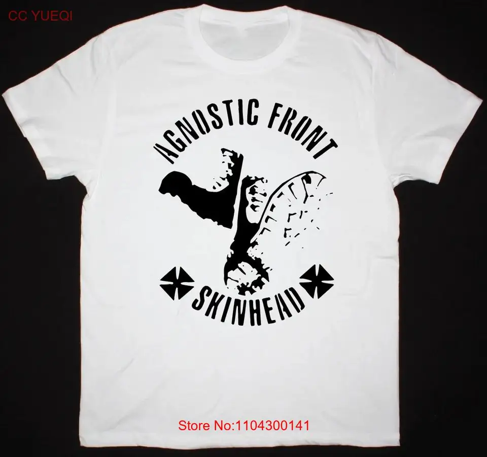 Agnostické predné skinhead Tričko s krátkym rukávom Biele biele muži s až 5xl k3661