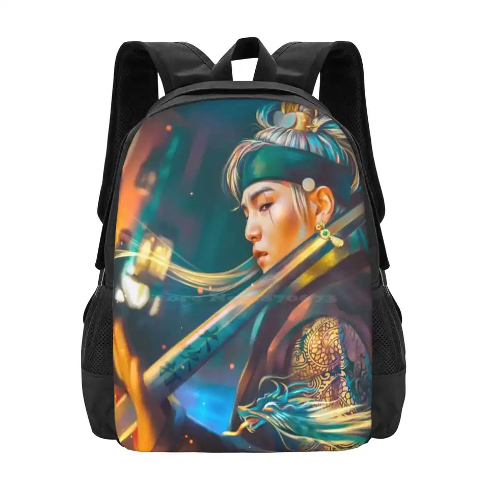 Agust D Daechwita Pattern Design Bag Student Student Fanart Army Agust D Agustd Mixtape KPOP Kórejský drak kráľ Sword