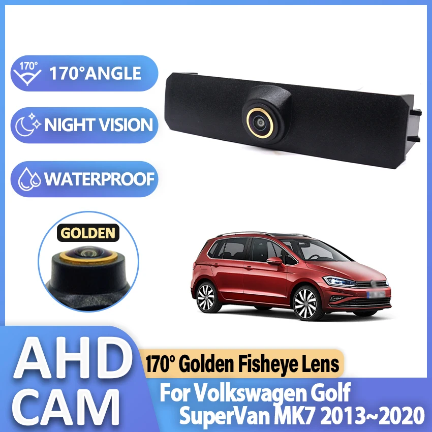 AHD 1080p Front View Fotoaparát pre VW pre Volkswagen Golf Supervan MK7 2013 ~ 2019 2020 Logo Vstavaná kamera Zlatá rybárska šošovka