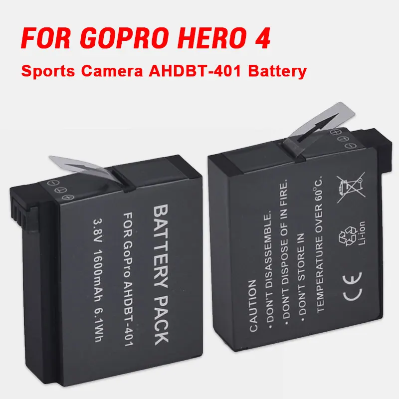 AHDBT-401 AHDBT401 Batéria pre GoPro Hero 4 Go Pro Hero4 Black Silver HD 4K Športová kamera nabíjateľné batérie AHDBT 401