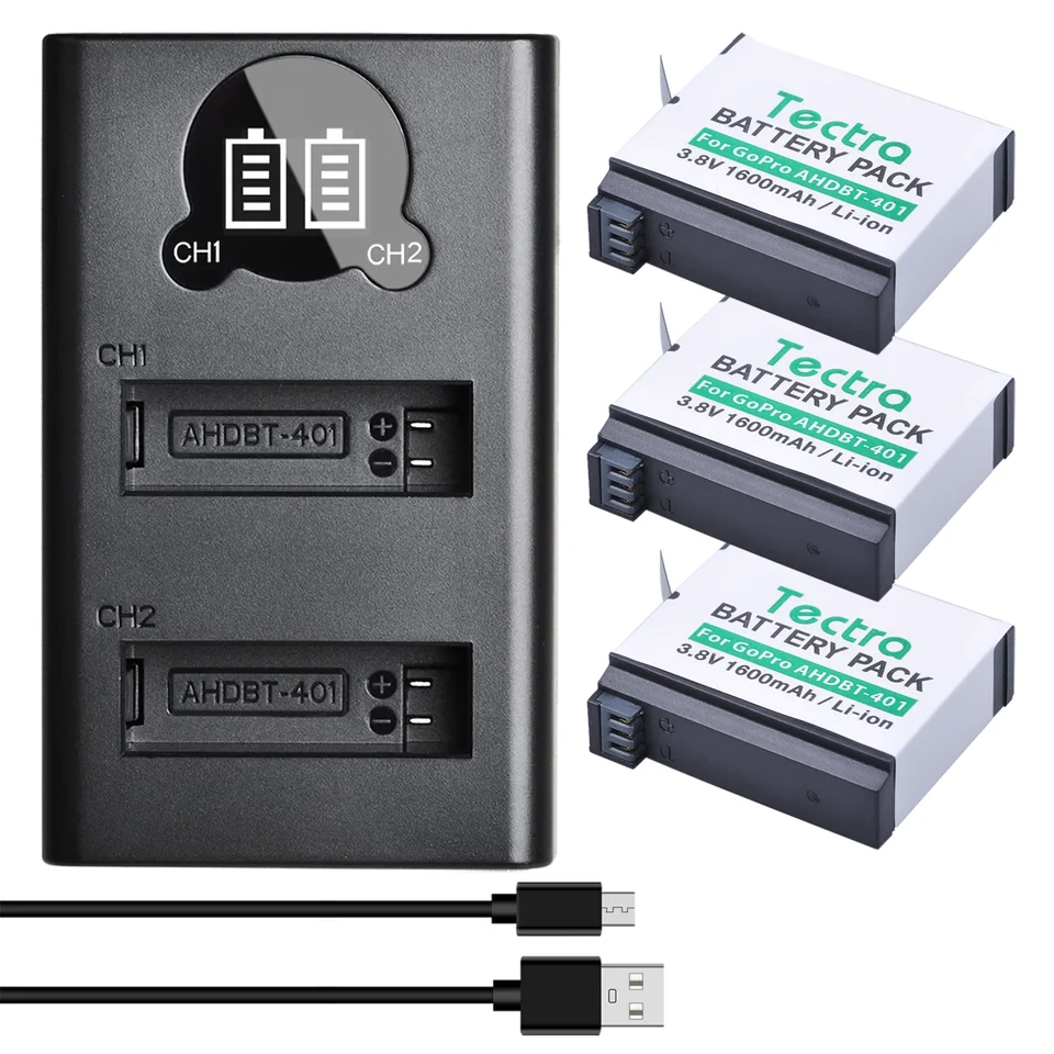AHDBT-401 HERO 4 LI-ION BATTERSKÁ A LED typu C nabíjačku pre GoPro HERO 4 BLACK/HERO SILER