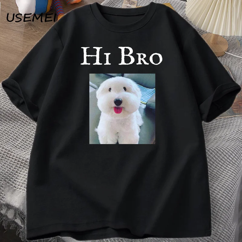 Ahoj brácho psie šteniatko tričko Tee Casy Y2k Funny Meme Waitimgoated T košeľa Men ženy vtipné roztomilé mačacie tričko pánske bavlnené tričká