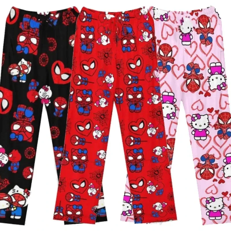 Ahoj mačiatka bavlna voľné dámy pyžama nohavice pyžamové nohavice Pyžové nohavice Ženy Men muž Cartoon Sleend Bottoms Lounge Wear Girl Sleep Pants Spring