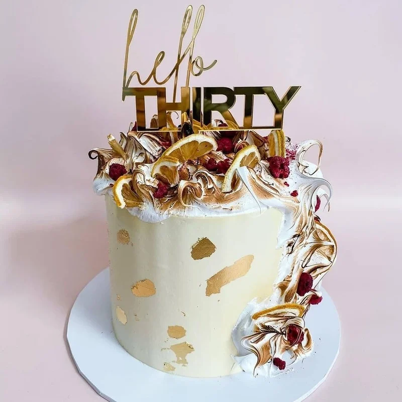 Ahoj tridsať všetko najlepšie k narodeninám tortu topper zlato akrylové číslo 30 akryl Cupcake Topper na 30. narodeninové oslavy dekorácie koláča
