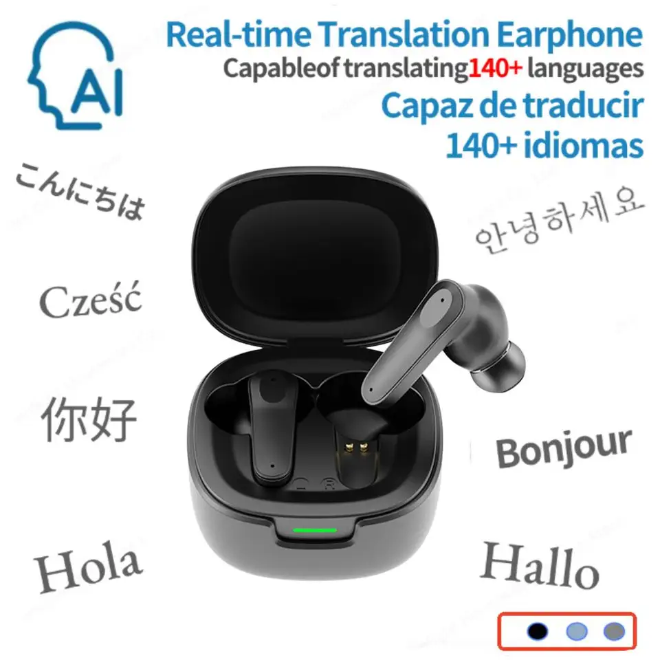 [AI prekladateľský slúchadlá] A98 Bluetooth5.4 prekladové slúchadlá AI v reálnom čase bezdrôtové slúchadlá Office Travel, 16 mm ovládač jednotky