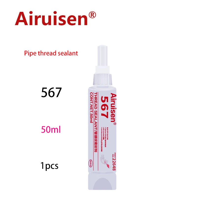 Ai Rui Sen 567 50 ml rúrkový závit Tesnenie Anaeróbne tesnenie lepidla Ploché kovové kovové lepidlo Alternatíva k tesniacim páske pasta