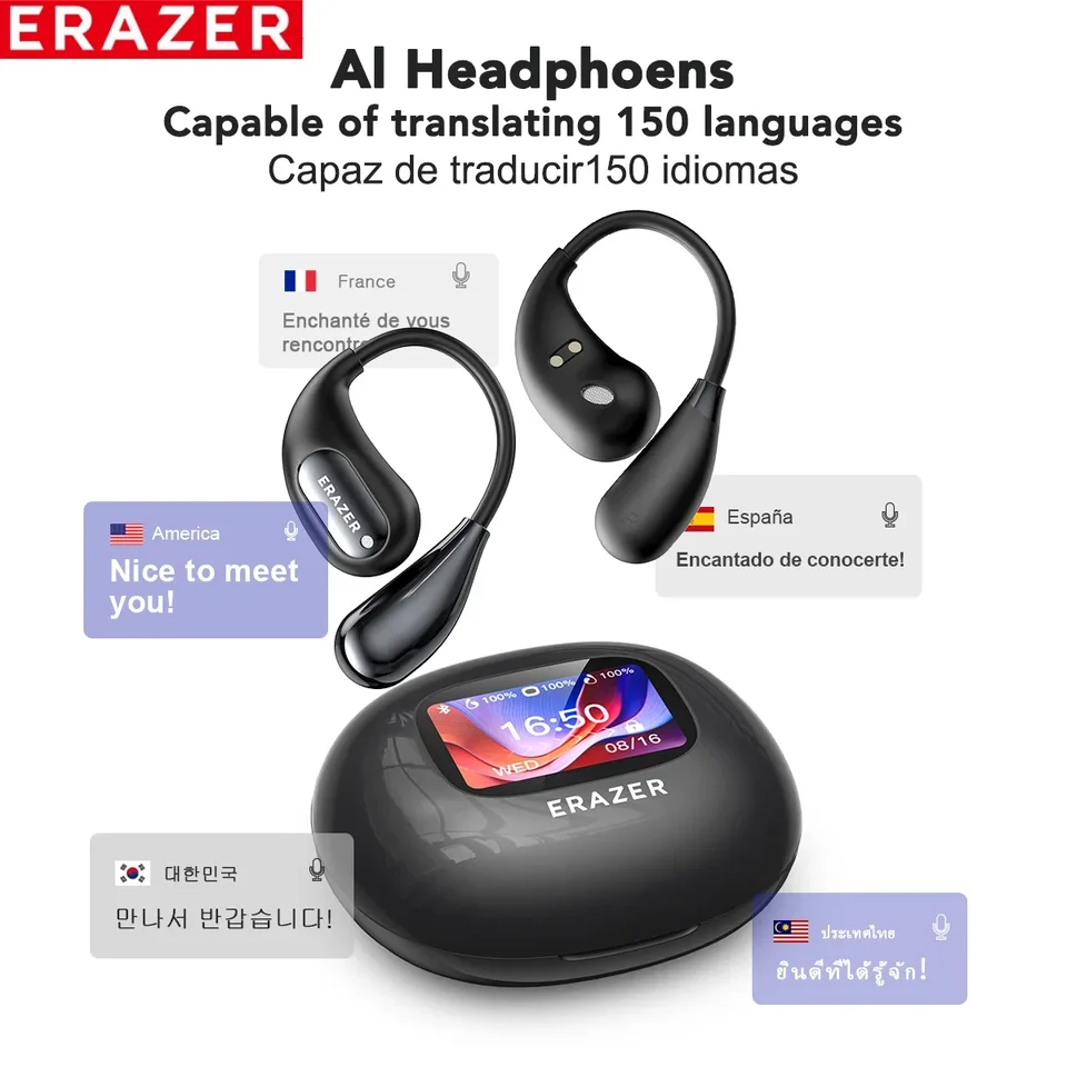 [AI slúchadlá] Bluetooth slúchadlá ERArazer XP7 Wireless Sedávky ASMR Headset Ekvalizér AP AI prekladateľ prekladateľov uchy