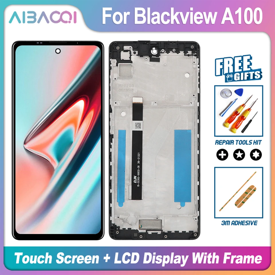 Aibaoqi úplne nová nová dotyková obrazovka 6,67 palca+LCD displej+výmena rámu pre Blackview A100 Android 11 Phone