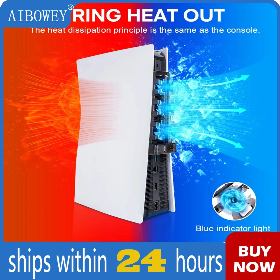 Aibowey chladiace ventilátory pre ventilátor CONSOL CONTURE PS5 s LED svetlom RPM IGITAL EDITIONS COLLING System Gaming Accessorie