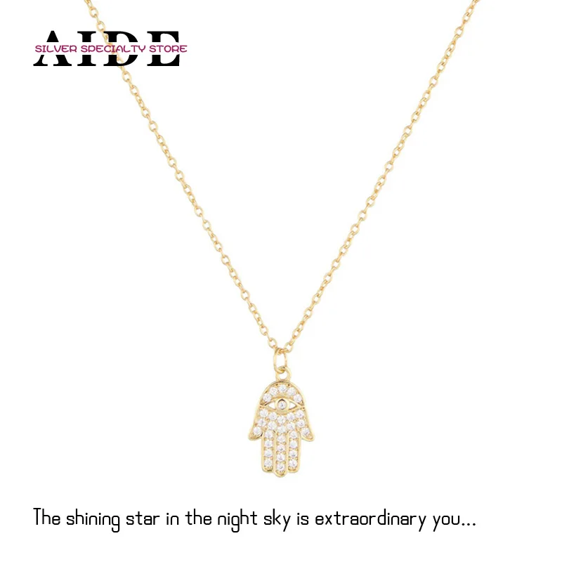 Aide S925 Sterling Silver Módne štýl Zlo Evil Eye Diamond Prívesok Náhrdelník pre ženy Dievčatá Darčeky Party