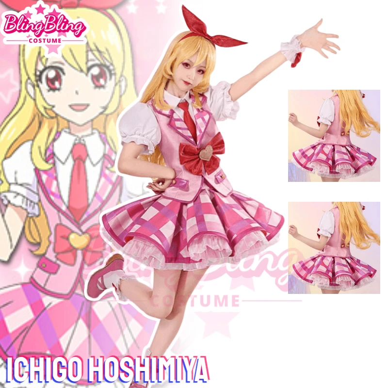 Aikatsu Ichigo Hoshimiya Cosplay kostým anime Aikatsu Cosplay kostým Ichigo Hoshimiya Cosplay parochne súpravy jednotné oblečenie