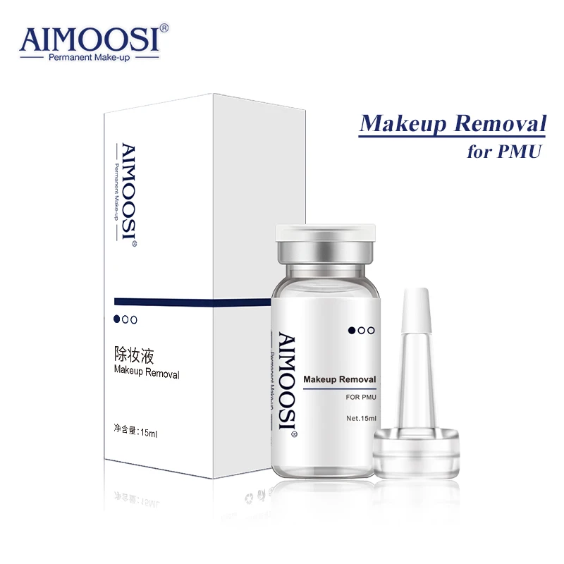 Aimoosi 15 ml odstraňovanie make -upu Kvapalina pre polotrvalé make -up tetovanie opravené zriedené obočie