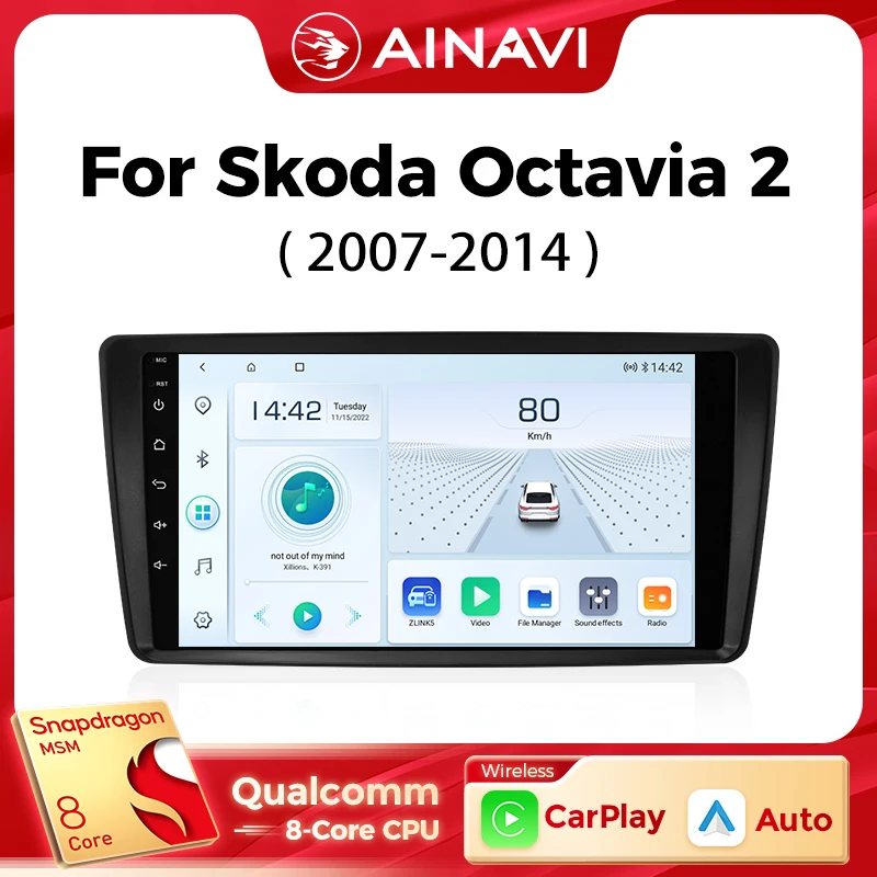 Ainavi Car Multimedia Player pre SkoDa Octavia A5 2 2008-2013 Wireless CarPlay Android Auto 4G WiFi 2DIN