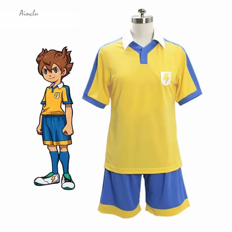 Ainclu New Inazuma Eleven Eleven Raimon School Golden Football Jersey Cosplay Cosplay kostým