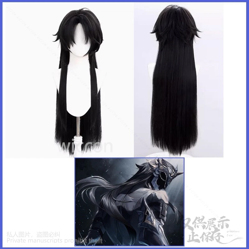 Ainme Game Genshin Impact Hot Man Cosplay Capitano fatui dlhé čierne parochne Sexy Wiwe Wear Cos pre Halloween vianočné večierky Žena žena