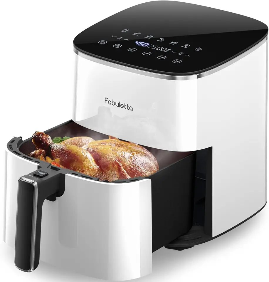 Air Fryer 6QT, 11-v-1 veľké vzduchové fritézy, 450F max Crisp, nelepivý kôš, bezpečný disk, preskakovanie na pečenie, pečenie, suchý, r.