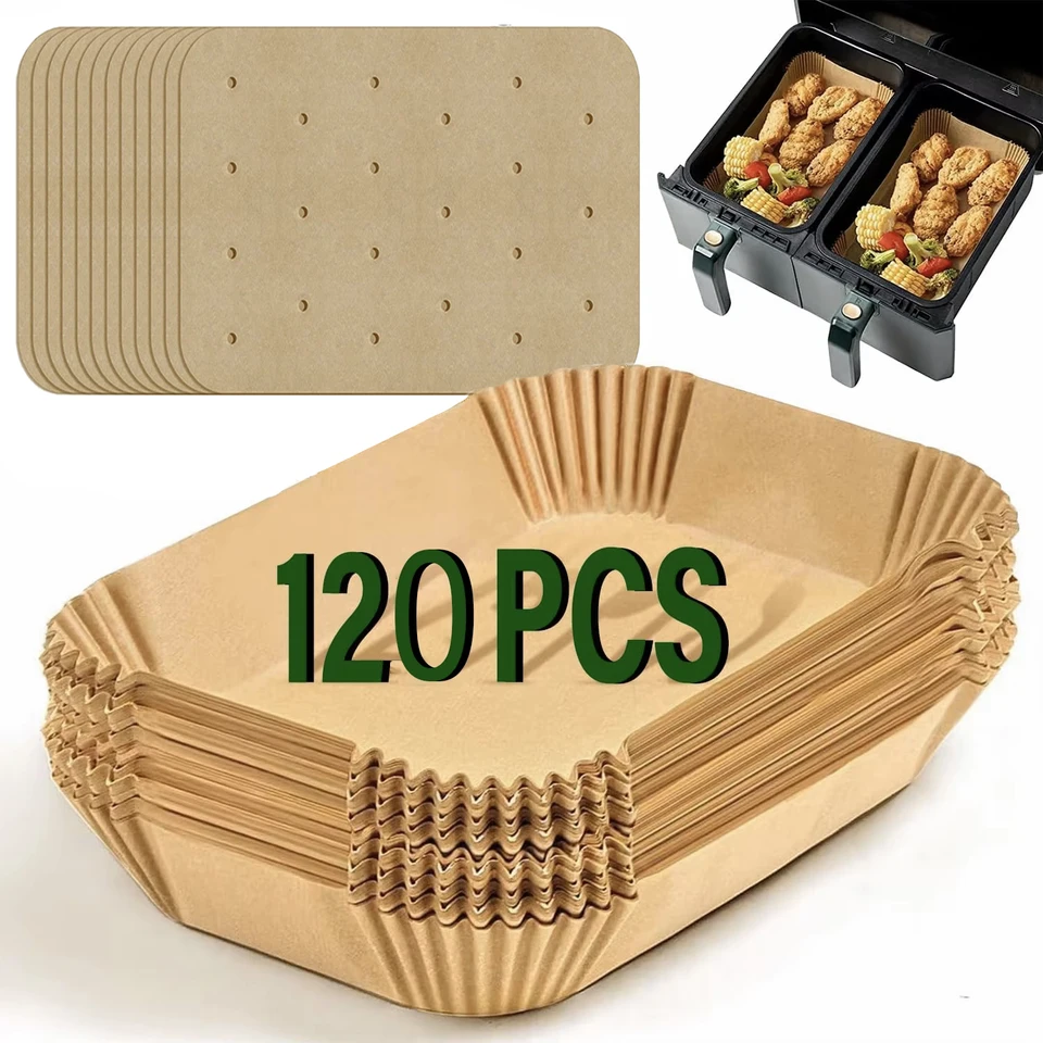 Air Fryer varenie pekáča papier pre ninja duálne XL Foodi AF300 AF400 AF451 jednorazová papierová vložka formy gril
