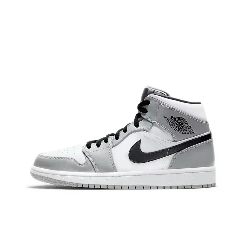 Air Jordan 1 Mid Light Smoke Grey Wolf Gray pre topánky pre mužské retro klasické basketbalové tenisky 554724-092