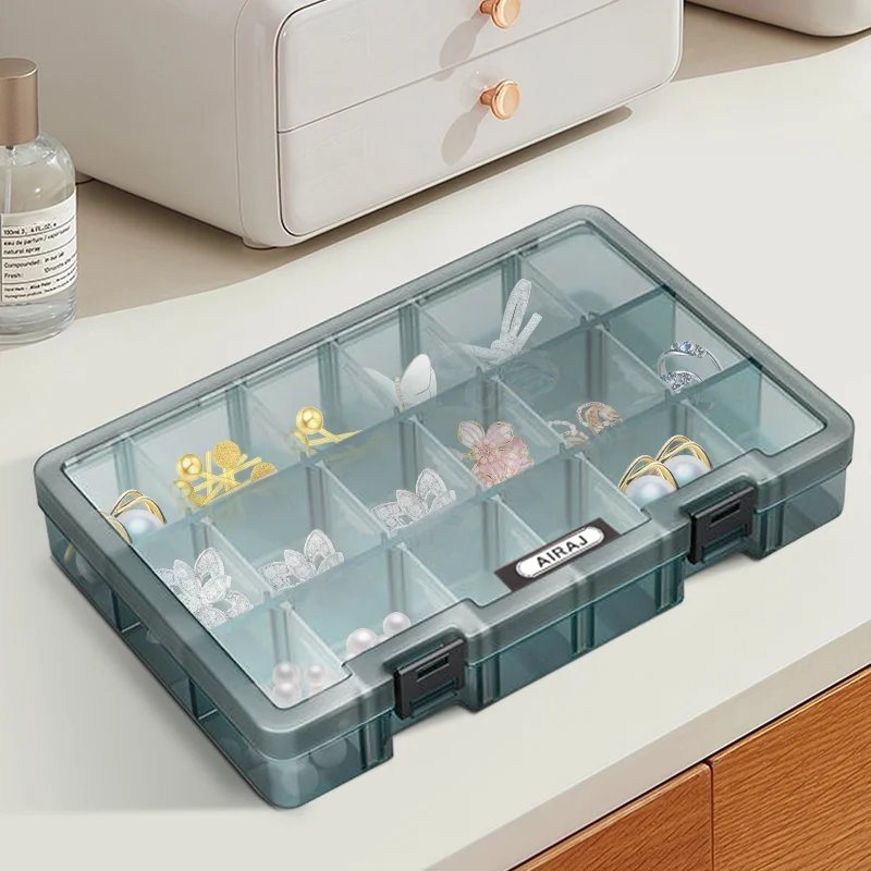 Airaj 21 mriežkový plastový úložný box šperky náhrdelníkových náušníc Balenie a organizácia Prenosná tabletka Hardware Časti skladovací nástroj