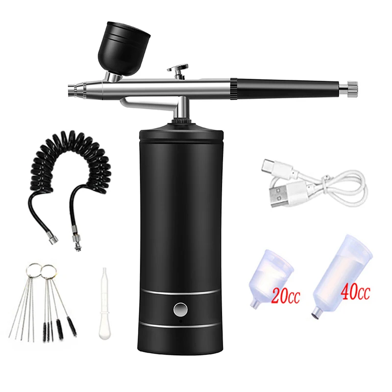 Airbrush nechtový kyslík Injector Mini vzduchový kompresor súprava maľba striekajúca pištoľ pre Art Tattoo Craft Cake nano hmla hmla