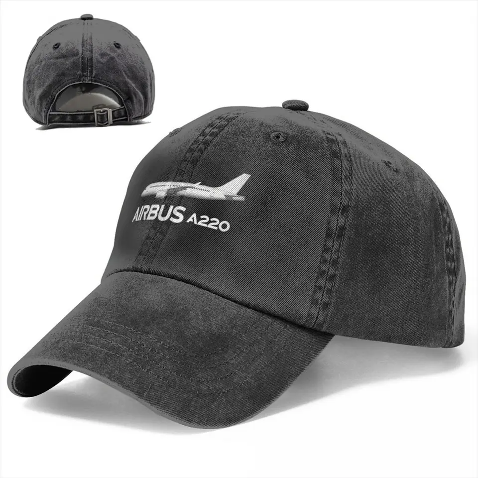 Airbus A220 Denim baseball Cap dopravné lietadlo Žena Mužský vlastný logo Trucker Hat Summer Fashion Tennis Skate Hot Sale Baseball Caps