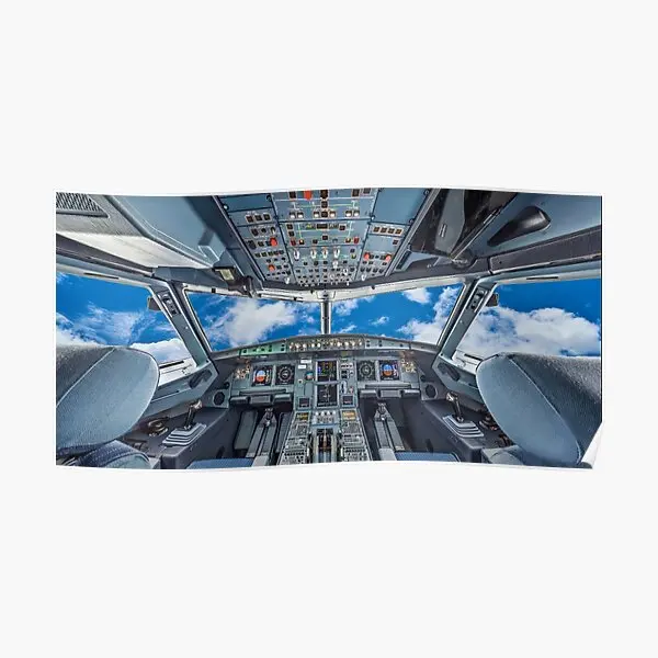 Airbus A320 Kokpit plagát tlačová miestnosť vtipná dekorácia maľba Vintage moderný dekor domáci umelecký obrázok nástenná maľba Wall No Remon