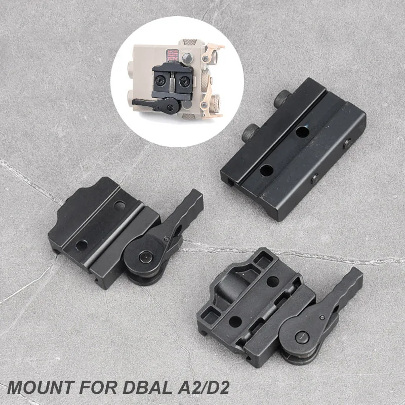Airsoft DBAL A2 D2 MONT QD BASE Rýchle inštalácia Odstráňte kovové plastové prispôsobenie 20 mm koľajnice pre dbal PEQ Montážné sedadlo laserové príslušenstvo