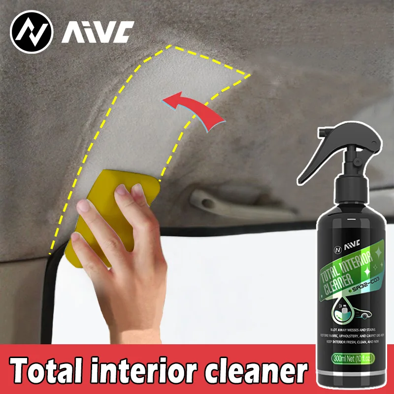 AIVC Car viacúčelové čistenie interiérového činidla na streche sedadla Čistič flanelového tkaného tkaniny Interiérový čistiaci sprej na čistenie