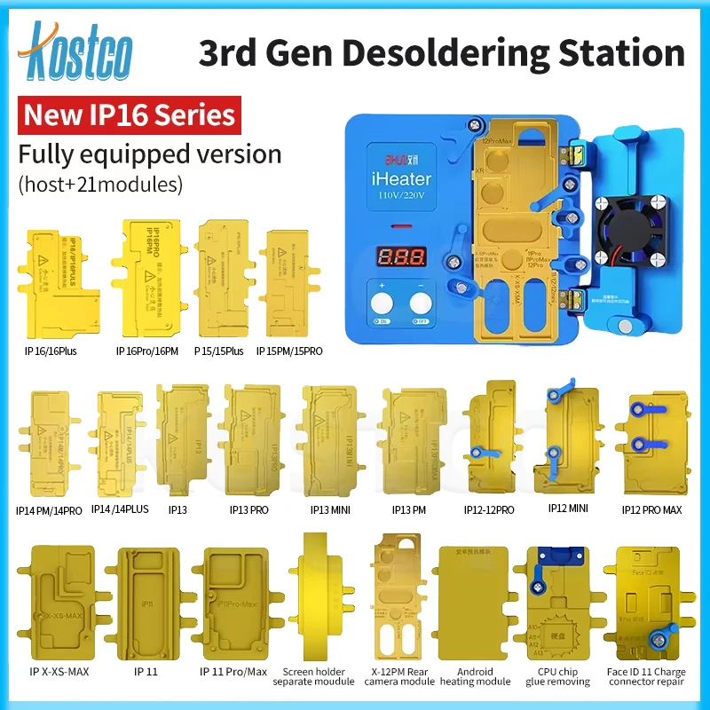 Aixun iHeater Pro Intelligent Desoldenting Station pre iPhone XS Max 11 12 13 14 15 16 Pro Max Mini Plus Android Rám samostatný