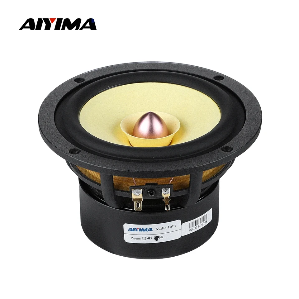 Aiyima 1kcs 5,25 palca Full Range Sound Reproduktor 4 8 Ohm 50W Hliníkový kužeľový guľkový reproduktor Bookshelf HiFi domáce divadlo Loudspeaker
