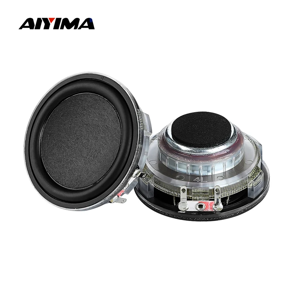 Aiyima 2pcs 2 palcový zvukový reproduktor 55 mm frekvenčný reproduktor 4 ohm 10W konope Fiber Basin Bass Pepeaker pre Harman Karton