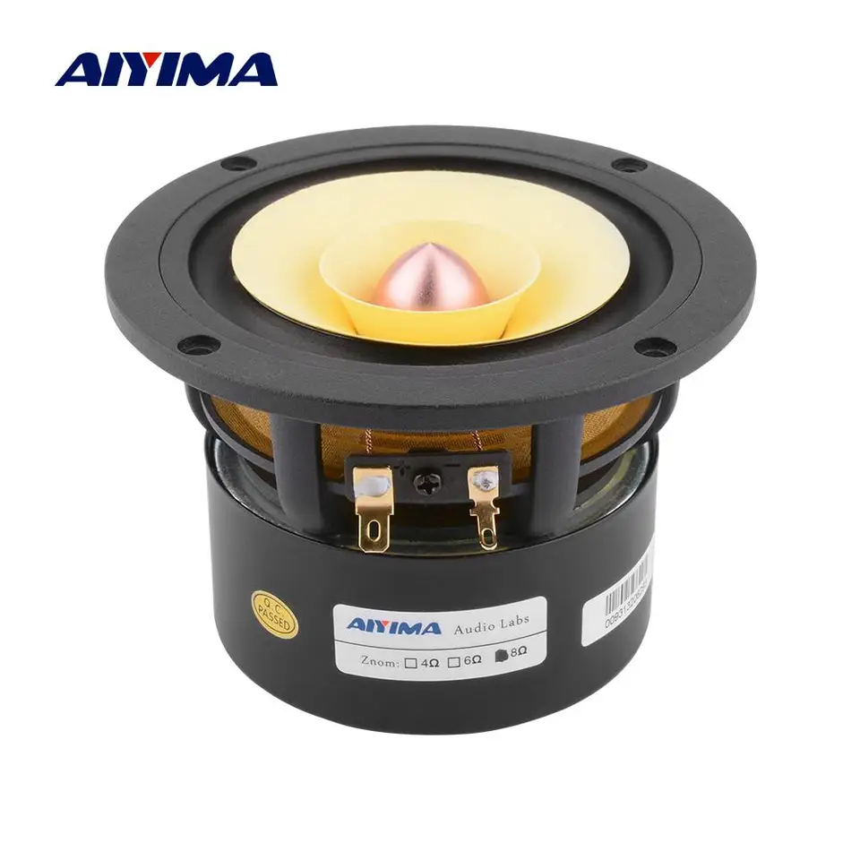Aiyima 4 -palcový zvukový zvukový vodič reproduktora 25 W Midfrekvencia Hifi Zvukový zosilňovač reproduktorov pre Loudspeaker pre domáce kino
